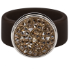 Ring Caviar Kautschuk Silber plated . Crystal Golden Shadow