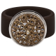 Ring Caviar Kautschuk Silber plated . Crystal Golden Shadow