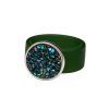 Ring Caviar Kautschuk Silber plated . Crystal Paradise Green