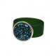 Ring Caviar Kautschuk Silber plated . Crystal Paradise Green