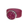Ring Caviar Kautschuk Silber plated . Crystal Fuchsia