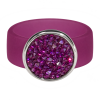 Ring Caviar Kautschuk Silber plated . Crystal Fuchsia