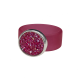 Ring Caviar Kautschuk Silber plated . Crystal Fuchsia
