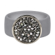 Ring Caviar Kautschuk Silber plated . Crystal Comet Argent Light GR58