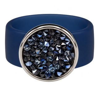 Ring Caviar Kautschuk Silber plated . Crystal Montana GR60