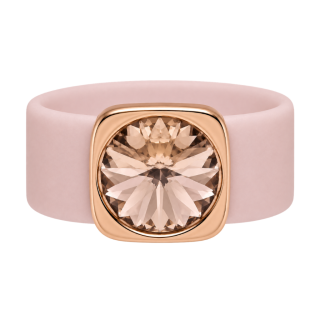Ring Belt Kautschuk Rosegold plated . Crystal Vintage Rose