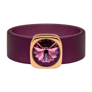 Ring Belt Kautschuk Rosegold plated . Crystal Antik Pink