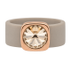 Ring Belt Kautschuk Rosegold plated . Crystal Light Silk