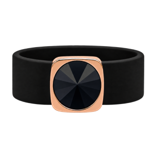 Ring Belt Kautschuk Rosegold plated . Crystal Jet