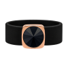 Ring Belt Kautschuk Rosegold plated . Crystal Jet