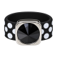 Ring Black & White Punkte Kautschuk Silber plated . Crystal Jet