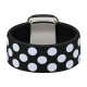 Ring Black & White Punkte Kautschuk Silber plated . Crystal Jet