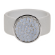 Ring Caviar Kautschuk Silber plated . Crystal White Opal