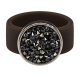 Ring Caviar Kautschuk Silber plated . Crystal Hematite Jet
