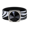 Ring Black & White Zebra Kautschuk Silber plated ....