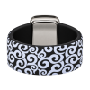 Ring Black & White Wellen Kautschuk Silber plated ....