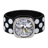 Ring Black & White Wellen Kautschuk Silber plated ....