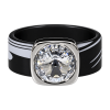 Ring Black & White Zebra Kautschuk Silber plated ....