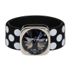 Ring Black & White Punkte Kautschuk Silber plated ....