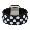 Ring Black & White Punkte Kautschuk Silber plated ....