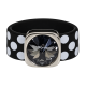 Ring Black & White Punkte Kautschuk Silber plated . Crystal Black Diamond