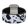 Ring Black & White Floral Kautschuk Silber plated ....