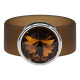 Ring Belt Kautschuk Silber plated . Smoked Topaz
