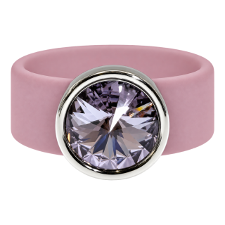 Ring Belt Kautschuk Silber plated . Smoky Mauve