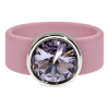 Ring Belt Kautschuk Silber plated . Smoky Mauve