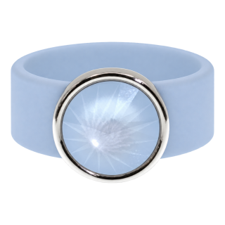 Ring Belt Kautschuk Silber plated . Powder Blue