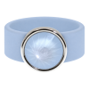 Ring Belt Kautschuk Silber plated . Powder Blue