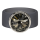 Ring Belt Kautschuk Silber plated . Black Diamond