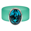 Ring Belt Kautschuk Silber plated . Indicolite