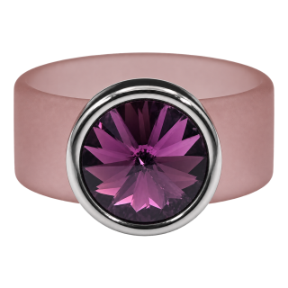 Ring Belt Kautschuk Silber plated . Amethyst