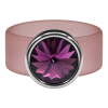 Ring Belt Kautschuk Silber plated . Amethyst