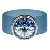Ring Belt Kautschuk Silber plated . Blue Shade