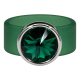 Ring Belt Kautschuk Silber plated . Emerald