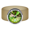 Ring Belt Kautschuk Silber plated . Luminous Green