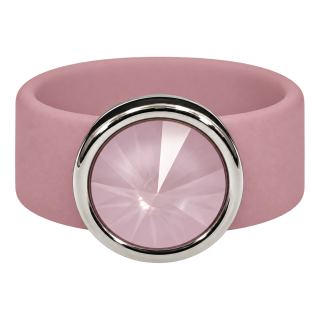 Ring Belt Kautschuk Silber plated . Powder Rose