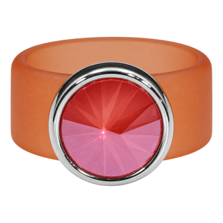 Ring Belt Kautschuk Silber plated . Light Coral