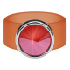 Ring Belt Kautschuk Silber plated . Light Coral