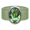 Ring Belt Kautschuk Silber plated . Peridot