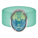 Ring Belt Kautschuk Silber plated . Pacific Opal