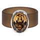 Ring Belt Kautschuk Silber plated . Light Smoke Topaz