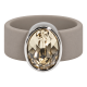 Ring Belt Kautschuk Silber plated . Light Silk