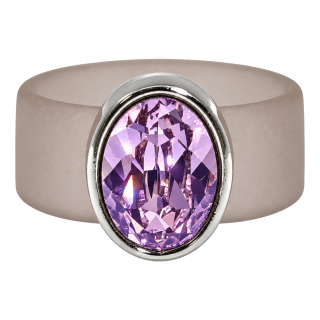 Ring Belt Kautschuk Silber plated . Light Amethyst