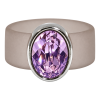 Ring Belt Kautschuk Silber plated . Light Amethyst