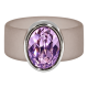 Ring Belt Kautschuk Silber plated . Light Amethyst