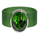 Ring Belt Kautschuk Silber plated . Fern Green