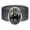 Ring Belt Kautschuk Silber plated . Black Diamond